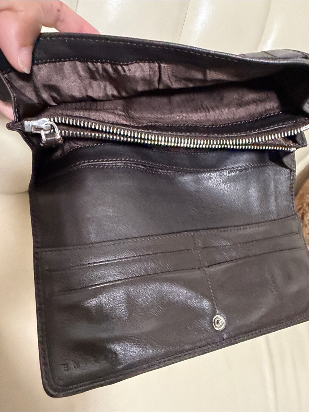 Celine Brown Monogram Continental Clutch Wallet with Black Trim - Picture 9 of 16